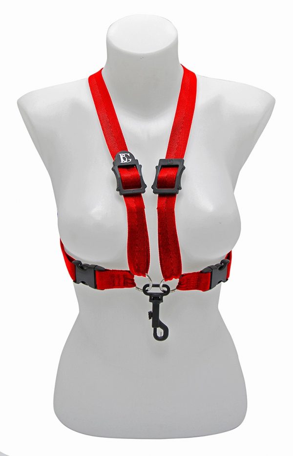 BG S449SH Kreuzgurt XL Damen rot von vorne auf Schaufensterpuppe. Produktbild
