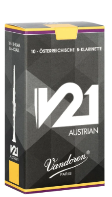 Vandoren B-Klarinette V21 Austrian Stärke 2 (10 Stk.) Schachtel von vorne Produktbild