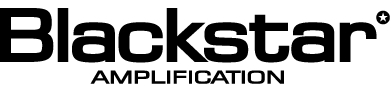 Das Bild zeigt das schwarze Logo von "Blackstar" mit dem Untertitel "AMPLIFICATION" und einem kleinen Sternsymbol rechts oben.