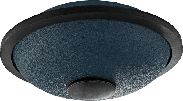 Nahaufnahme einer dunkelblauen Meinl Mini Steel Tongue Drum MSTD2NB mit texturierter Oberfläche und schwarzem Rand.