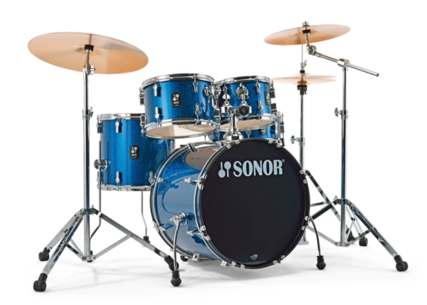 Sonor AQX Studio Set Blue Ocean Sparkle Ansicht vorne ganzes Schlagzeug Produktbild