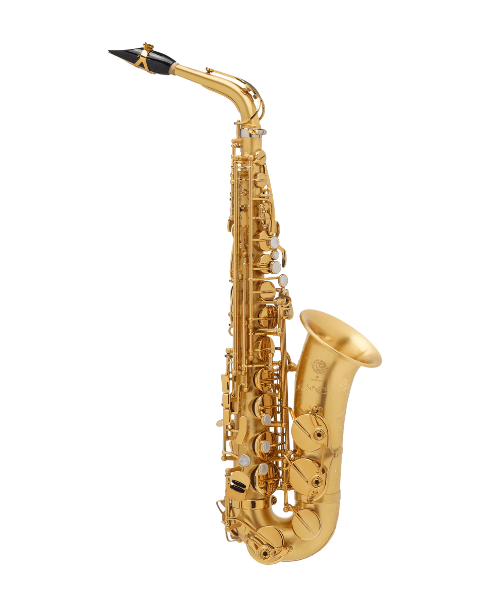 Selmer Supreme Alt Saxophon gebürstet Ansicht vorne seitlich Produktbild