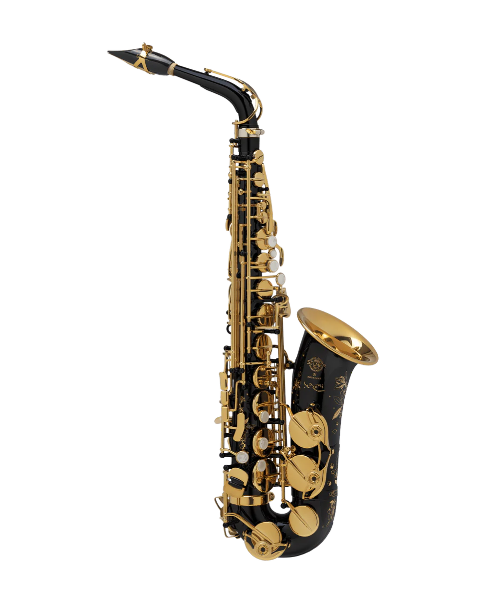 Selmer Supreme Alt Saxophon schwarz Ansicht vornei seitlich Produktbild