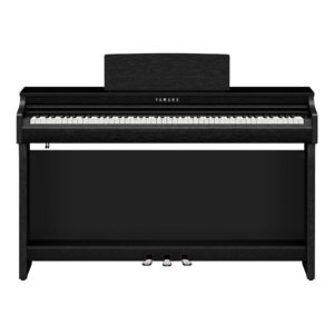 Yamaha CLP-825 Digitalpiano Schwarz Ansicht von vorne auf Tasten und Pedale Produktbild