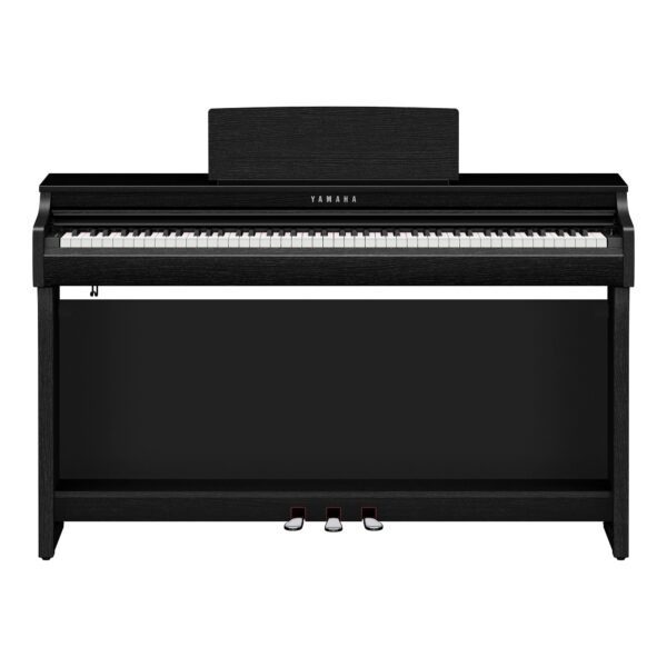 Yamaha CLP-825 Digitalpiano Schwarz Ansicht von vorne auf Tasten und Pedale Produktbild