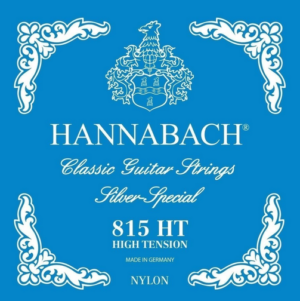 Hannabach 815HT - Konzertgitarren Saiten Blau Verpackung mit weißer Schrift und Verzierung