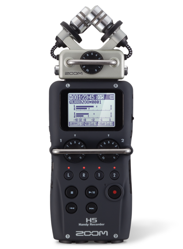Zoom H5 Digital Recorder Ansicht von vorne auf Bedien-Oberfläche Produktbild