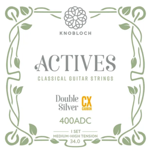 Knobloch - Actives Classical Guitar Strings 400ADC weiße Packung mit grüner Verzierung und grauer Schrifft Produktbild