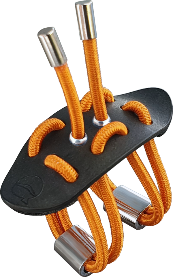LefreQue Free-Reed Ligature Blattschraube aus oranger Schnurr und Lederplatte Produktbild