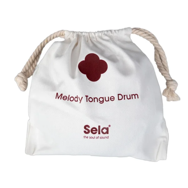 Sela 6" Melody Tongue Drum C Major Beutel in weiß von vorne Produktbild