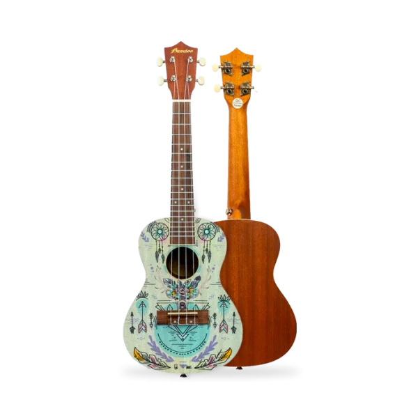 Bamboo Ukulele U 23 Indi-S komplette Ukulele von vorne und hinten Produktbild