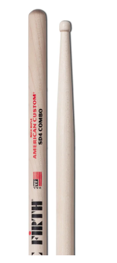 Vic Firth American Custom SD4 Drumsticks auf weißem Hintergrund Produktbild