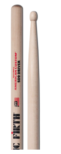 Vic Firth American Custom SD9 Drumsticks auf weißem Hintergrund Produktbild