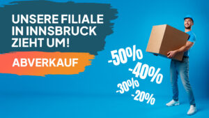 Filiale Innsbruck zieht um - Mann mit Umzugskarton Produktbild