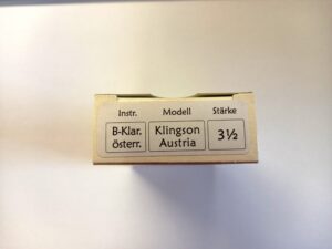 Klingson B-Klarinetten Blätter Austria Stärke 3.5 Packung von oben Produktbild
