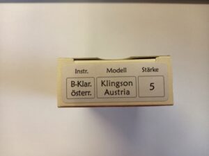 Klingson B-Klarinetten Blätter Austria Stärke 5 Packung von oben Produktbild