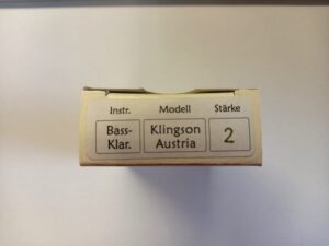 Klingson Bass-Klarinetten Blätter Austria Stärke 2 Packung von oben Produktbild