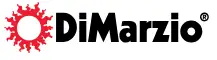 Das Logo von DiMarzio® zeigt links eine rote Sonne mit Flammen und rechts den schwarzen Schriftzug "DiMarzio".