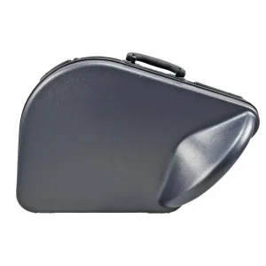 Ein graues, hartschalenes Yamaha YHR-314 Etui für ein Musikinstrument liegt auf einer ebenen Fläche.