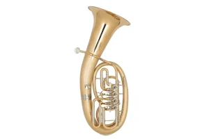 Abgebildet ist ein goldfarbenes Miraphone Bb-Bariton 54 L 1100 AG 050 "Innsbrucker Böhmische" vor einem weißen Hintergrund.